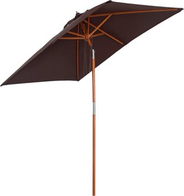 Outsunny 200 x 150 x 235 cm Dőlésszögű Kert Napernyő 3-fokozatban állítható téglalap alakú Strand Napernyő vízlepergető és UV ellenálló kialakítás | A