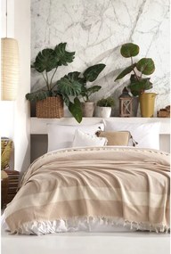 Bézs pamut ágytakaró franciaágyra 230x200 cm Seritli – Mijolnir