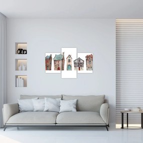 Kép - Akvarell házak (90x60 cm)