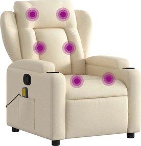 vidaXL krémszínű szövet dönthető masszázsfotel