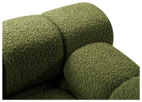 Zöld buklé moduláris sarokkanapé (jobb oldali) Bellis – Micadoni Home
