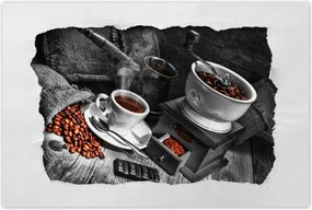 Poszterek 90x60 Fekete-fehér kávé fotó