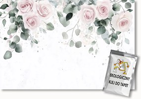 Fotótapéta Flizelina Akvarell Természet Bokor Virágok Rózsa 254x184 ragasztó