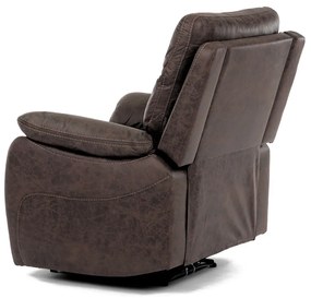 TV és relax fotel elektromos vezérléssel, barna szövethuzattal vintage dekorációval, 1 240 V-os motorral