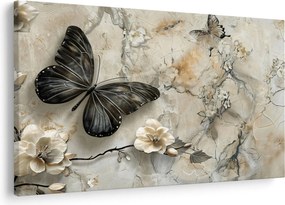 Kép - Márvány háttér pillangókkal (90x60 cm)