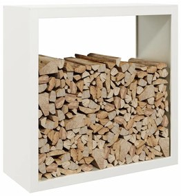 fehér acél tűzifatároló 100 x 40 x 100 cm