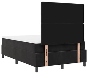 Box Spring Ágy Mattal és LED Fekete 120x190 cm Bársony