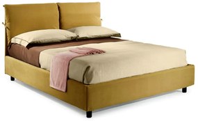 Bed&amp;Sofa iSomn Fiocco Franciaágy 160x200 cm, sárga, szövet, tárolóládával