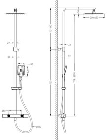 BATH DELUXE 31-120-06-60-00 - NAESBY króm termosztátos zuhanyszett