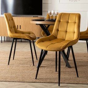 CHRIS szék mustár bársony