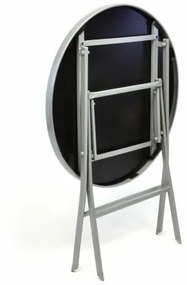 Kerti bisztróasztal üveg lehajtható asztallappal ezüst