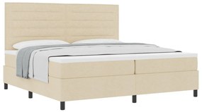 Box Spring Ágy Matraccal Krém 200x200 cm Szövet