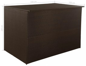 barna polyrattan kerti tárolóláda 150 x 100 x 100 cm