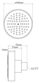 Laveo Rondo, fejzuhany 100 mm, kerek, króm, LAV-NLX_0DAM