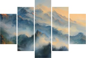 Kép - Festett hegyi táj (150x105 cm)