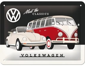 Fém tábla Volkswagen VW - Mett the Classics, (20 x 15 cm)
