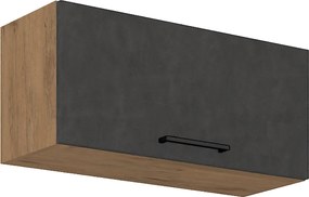 Felsőszekrény, tölgy lancelot/szürke matt, VEGA 80 GU-36 1F