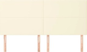 krémszínű műbőr fejtámla 160x5x118/128 cm