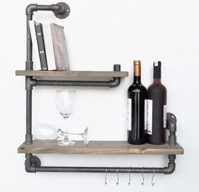 Fali polc BORURAF 58x60 cm fenyő