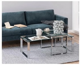 Katrine 2 db-os ezüstszínű dohányzóasztal szett - Actona