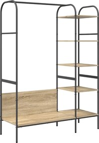 vidaXL Ruhafogó polcokkal tárolóval Barna 120 x 44 x 160 cm Faanyag