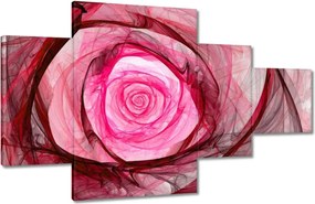 Vászonkép 130x80 Rózsaszín fraktál rózsa