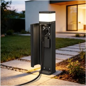 BRILAGI - Kültéri lámpa 2 SCHUKO aljzattal PILLAR 1xG9/11W/230V IP44 fekete