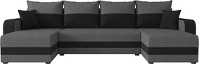 Kinyitható U alakú ülőgarnitúra VALERIO 305x140 cm, sötétszürke/antracit