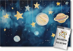 Fotótapéta Flizelina Gyerekek Éjszaka Égbolt Kozmosz Bolygók Csillagok 350x250 ragasztó