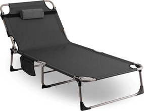 Leżak Ogrodowy Łóżko Polowe VENUS Szare