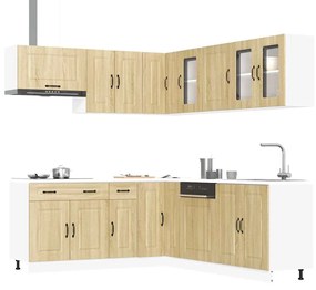 vidaXL 11 részes konyhaszekrény szett Kalmar sonoma tölgy műszaki fa