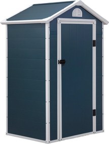Outsunny Műanyag Kertiszerszám Tároló 1.9m² 134x104x204cm Tetős Kerti Sátor Időjárásálló Kert Sátor Szekrény Kerti Területhez Sötét Szürke | Aosom