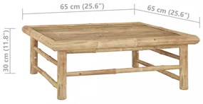 bambusz kerti asztal 65 x 65 x 30 cm