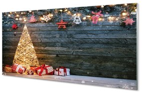 Akrilkép Ajándékok karácsonyfa díszítés táblák 100x50 cm