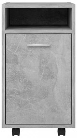 betonszürke szerelt fa kerekes kisszekrény 33 x 38 x 60 cm