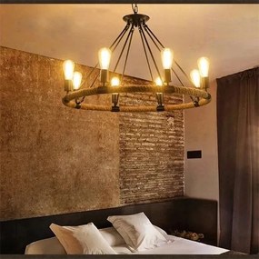 LED Csillár láncon ROPE ARTHUR 8xE27/6W/230V