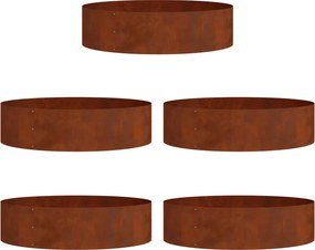 vidaXL Ültető gyűrű 5 pcs Barna 80 x 80 x 20 cm Időjárásálló acél