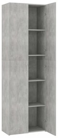 betonszürke szerelt fa irodaszekrény 60 x 32 x 190 cm