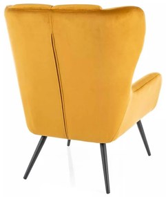 Arroyal Velvet fotel, sárga