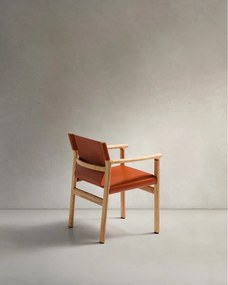 Konyakbarna kőrisfa karfás étkezőszék Jan – Kave Home