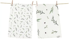 Pamut konyharuha szett karácsonyi mintával, 2 db-os 50x70 cm Delicate Green – Butter Kings