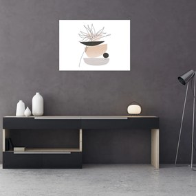 Kép - Vonal művészeti virágok N⁰1 (70x50 cm)