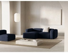 Sötétkék kordbársony sarokkanapé (bal oldali-heverő résszel) Bergano – Cosmopolitan Design