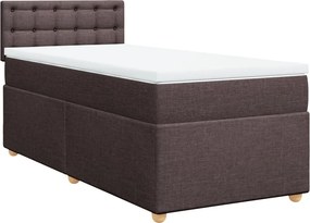 vidaXL sötétbarna szövet rugós ágy matraccal 80 x 200 cm