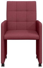 Kerekes Étkező Székek 2 pcs bordó 58 x 65 x 94 cm szövet