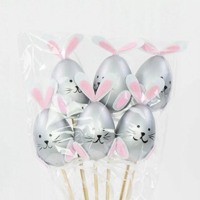 6db Húsvéti tojás 26cm-es pálcikán Piku 6cm Tojás Húsvéti tojás