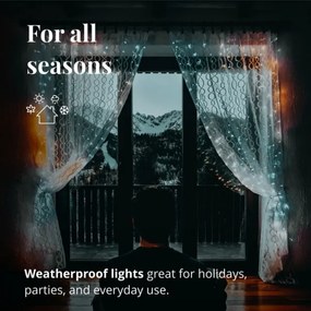 Twinkly TWW210SPP-TEU kültéri RGB LED karácsonyi fényfüggöny, 210 LED, 6,1 m, IP