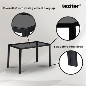 Karen 4+1 étkező garnitúra fekete-barna