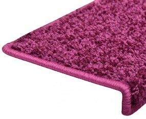 10 db lépcsőszőnyeg 65 x 21 x 4 cm lila téglalap alakú széllel