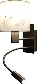 Brilagi - LED Flex. lámpa BOBO 1xE27/25W/230V + LED/3W m. króm/krémszínű/nyuszik
